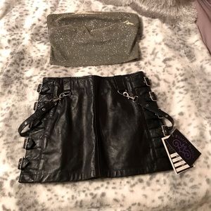 Hilary’s Vanity Leather Mini Skirt